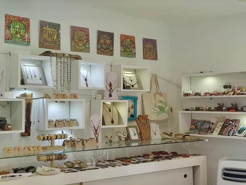 Necklaces and braclets made with different materials.