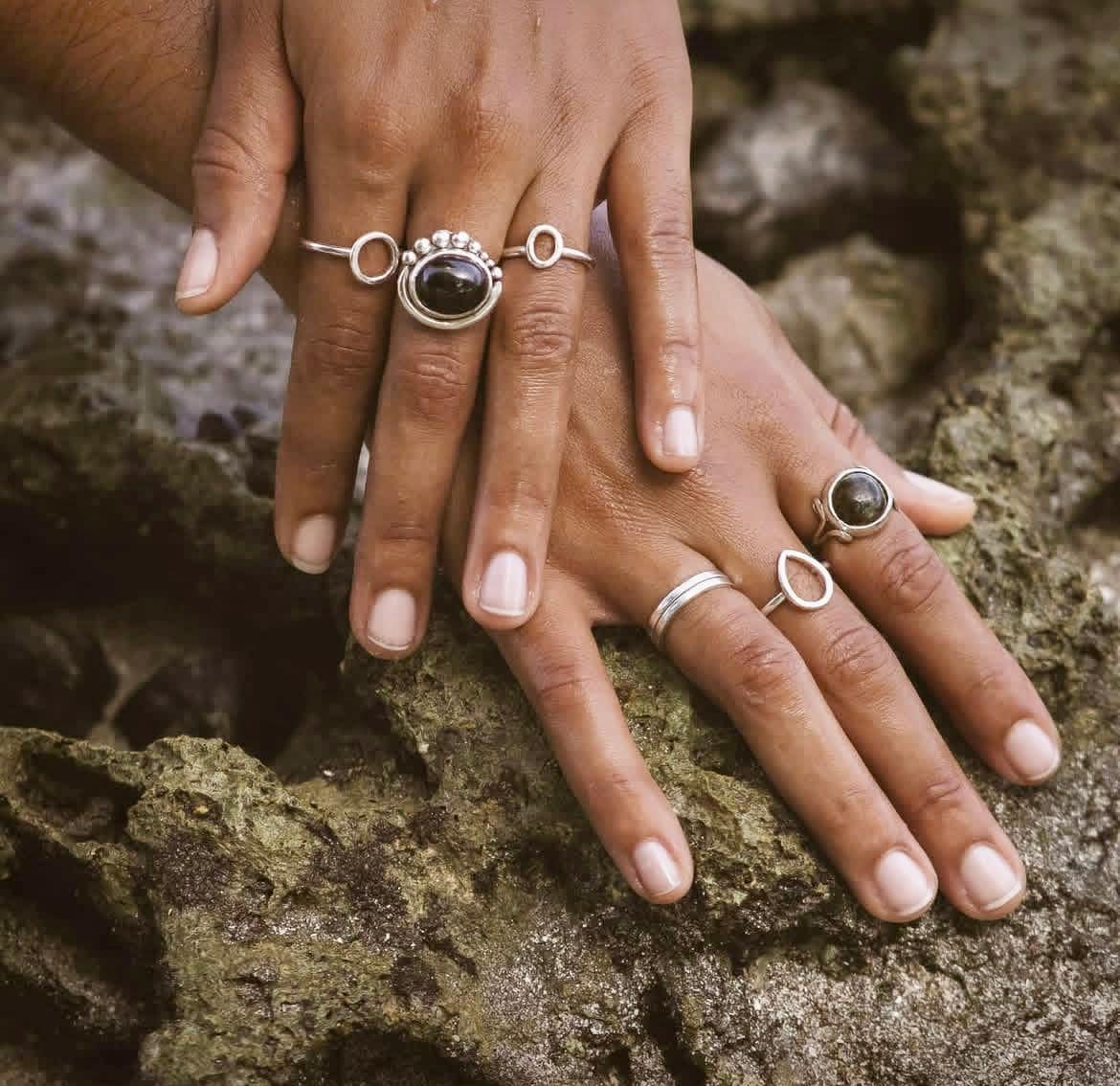 Unique rings with semi precious stones
