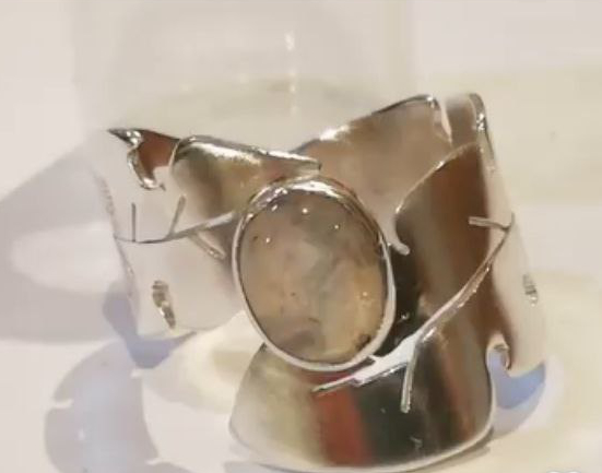 Silver ring and special stone